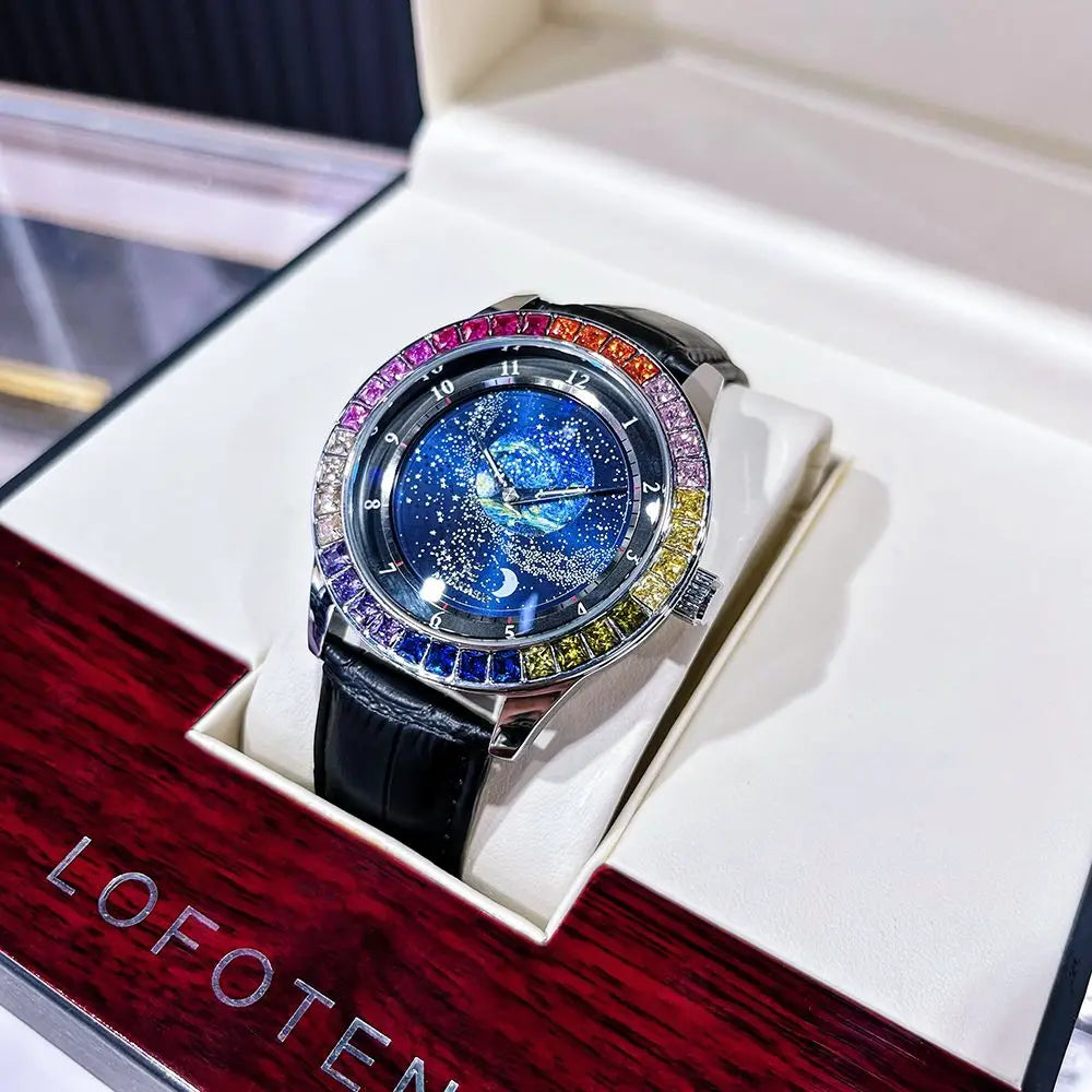 AOKULASIC Automatikuhr Sternen-Zifferblatt