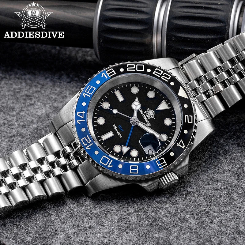 ADDIESDIVE GMT Taucheruhr 2024 – 200m Keramik Quarz